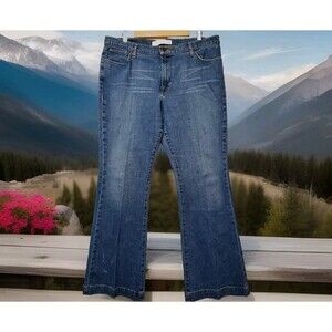 Vtg Mossimo Denim Long &‎ Slender Women's Size 18 Wide-Leg Bootcut High-Waist